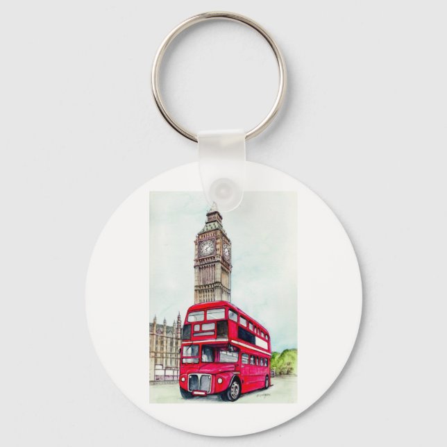 London Bus and Big Ben Key Ring (Front)