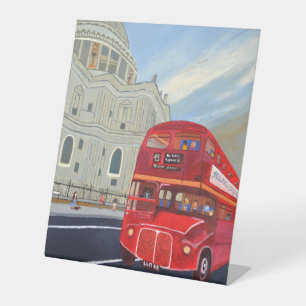 London Bus and St. Paul's Cathedral Stand Pedestal Sign