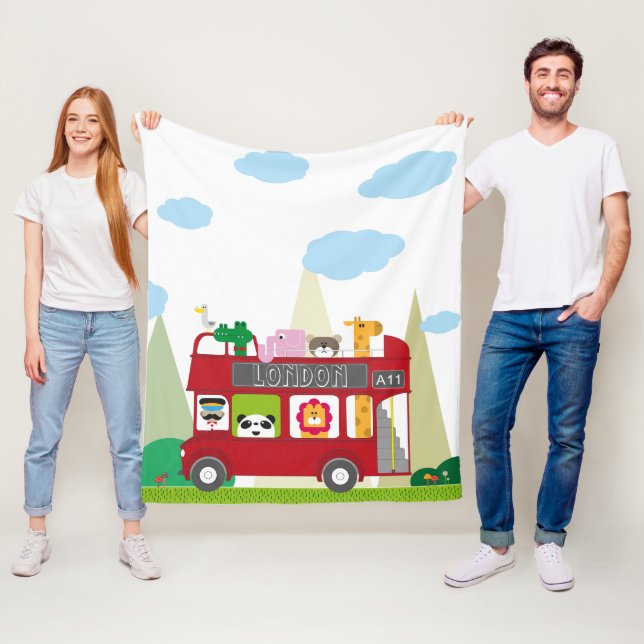 London Bus Baby Blanket (In Situ)