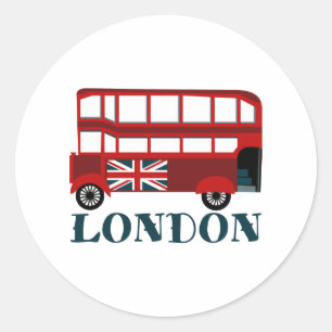 London Bus Classic Round Sticker