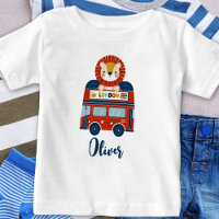 London Bus & Cute Lion Baby Personalised