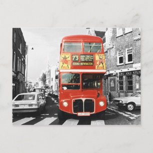 London Bus Painting Style Postcard