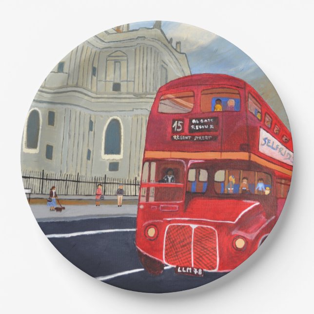 London Bus paper plates  (Front)