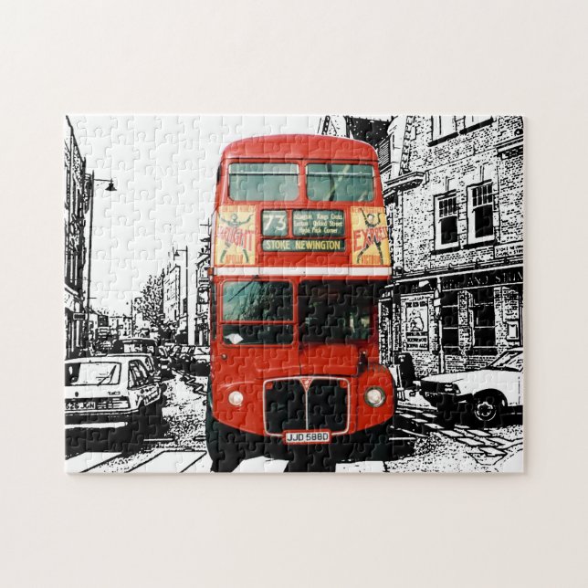 London Bus Spot Colour Jigsaw Puzzle (Horizontal)