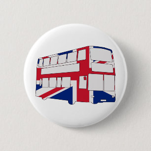 London Bus with Union Jack t shirts and gifts 6 Cm Round Badge