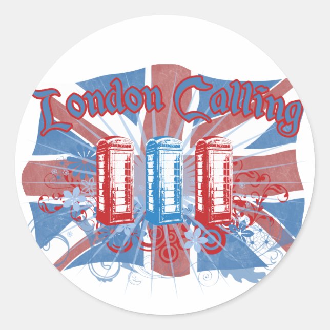 London Calling Classic Round Sticker (Front)