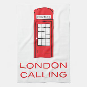 London Calling Phone Booth Tea Towel