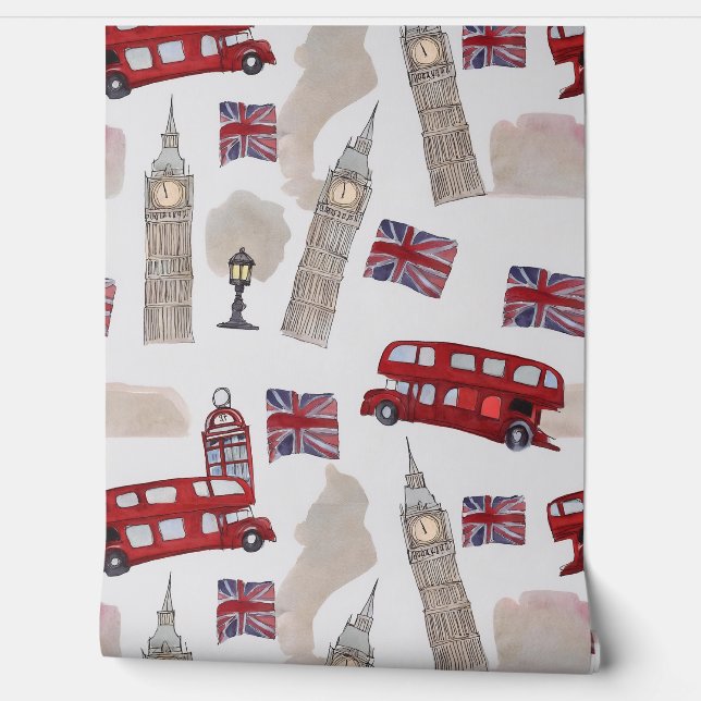 London Calling Watercolor Wallpaper (Unrolling)