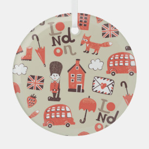 London Childish: Funny Pattern Design Glass Tree Decoration