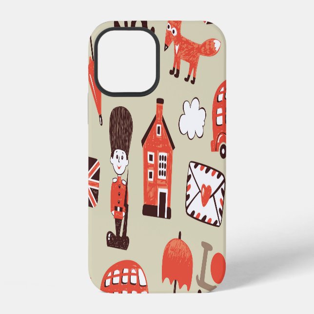 London Childish: Funny Pattern Design iPhone Case (Back)