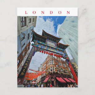 London Chinatown Gate view postcard