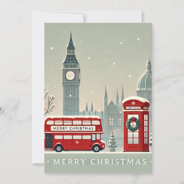 London Christmas | Big Ben & Festive London Invitation (Front)