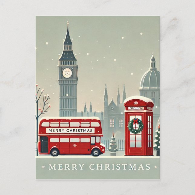 London Christmas | Big Ben & Festive London Postcard (Front)