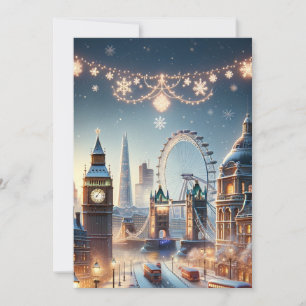 London Christmas Elegance: Exquisite Greeting Card