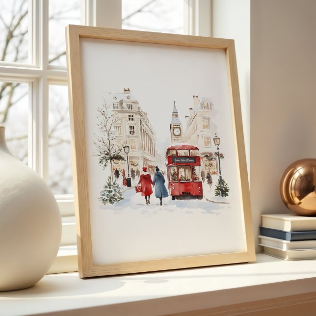 London Christmas Watercolor Cityscape Poster (Creator Uploaded)