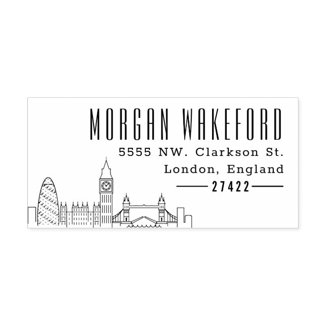 London City | Customised Address Self-inking Stamp (Design)