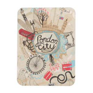 London City Doodle Art Magnet