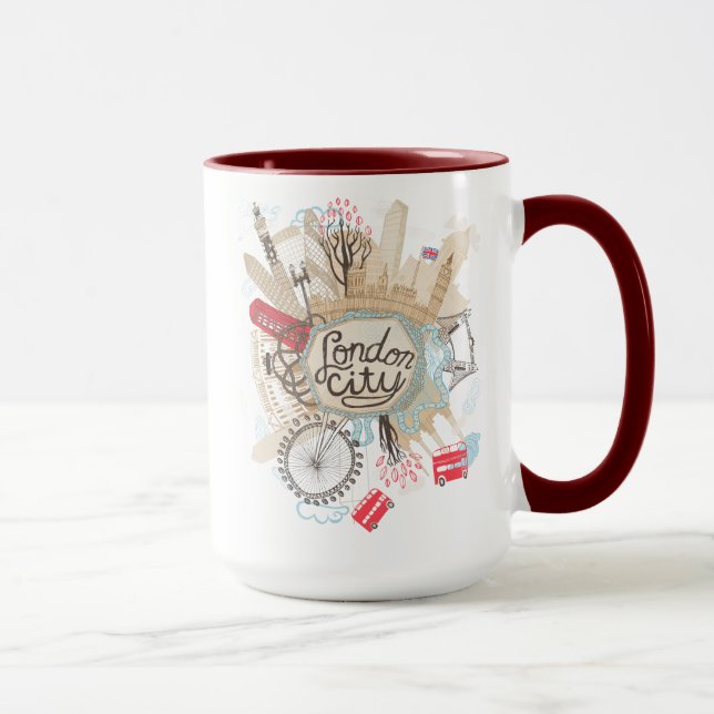 London City Doodle Art Mug (Right)