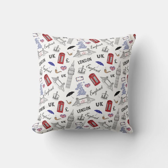 London City Doodles Pattern Cushion (Front)