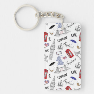 London City Doodles Pattern Key Ring
