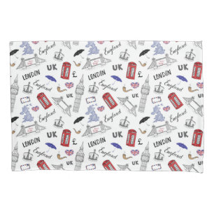 London City Doodles Pattern Pillowcase