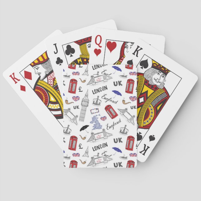 London City Doodles Pattern Playing Cards (Back)