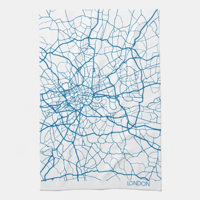 London City Map Kitchen Towel (Vertical)