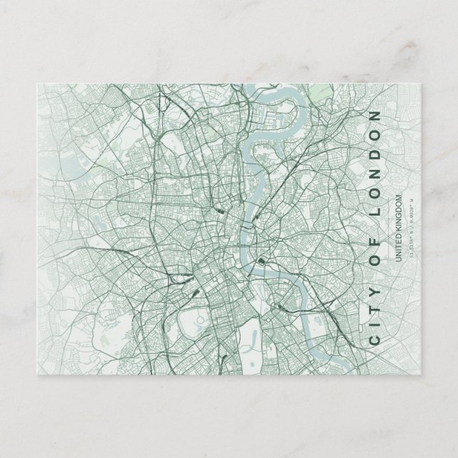 London City Map Minimal Postcard (Front)