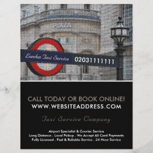 London City Mosaic Effect Taxi Sign & Price List Flyer