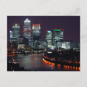 London City Night UK British Travel Postcard