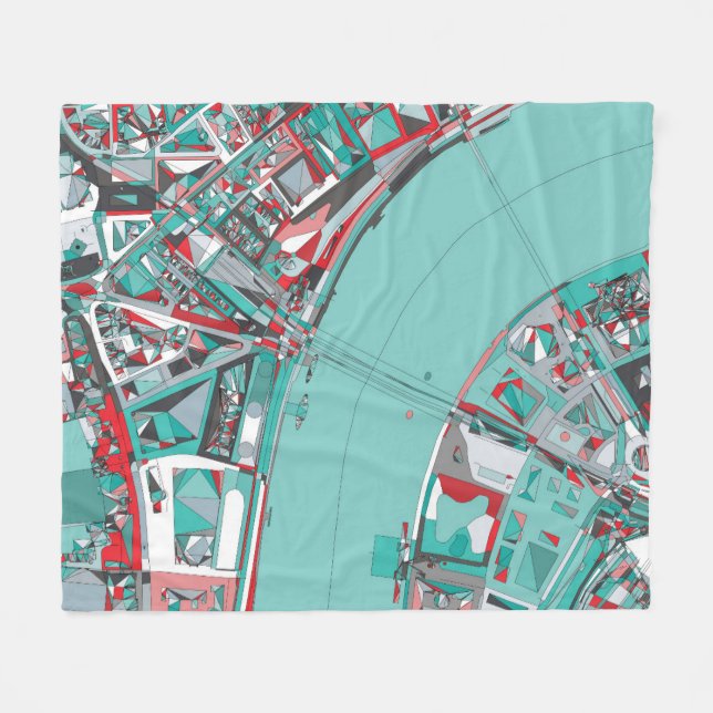 London City Structure Map Fleece Blanket (Front (Horizontal))