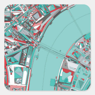 London City Structure Map Square Sticker