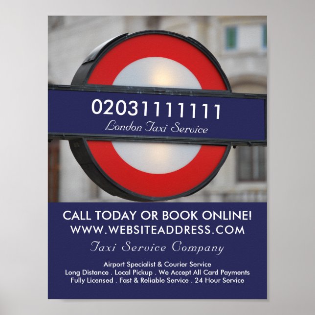 London City Taxi Sign Advertising (Front)