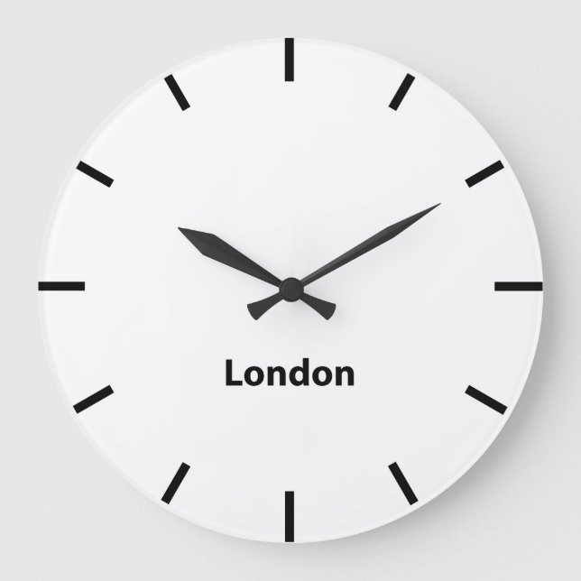 London City Time Zone Newsroom Wall Large Clock (Front)