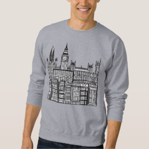 London Cityscape Black and White Sweatshirt