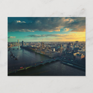 London Cityscape with Sunset Postcard