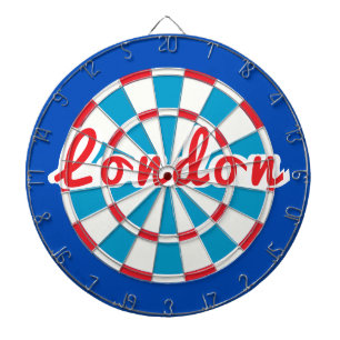 LONDON Classic Blue Red White Patriotic Design Dartboard