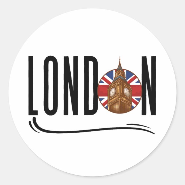 London  classic round sticker (Front)