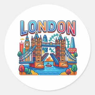 LONDON CLASSIC ROUND STICKER