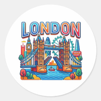 LONDON CLASSIC ROUND STICKER