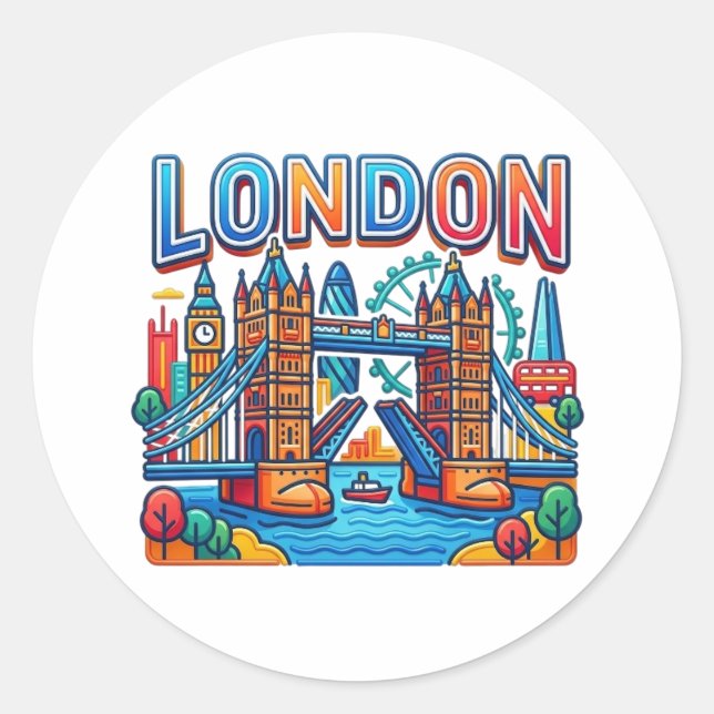 LONDON CLASSIC ROUND STICKER (Front)