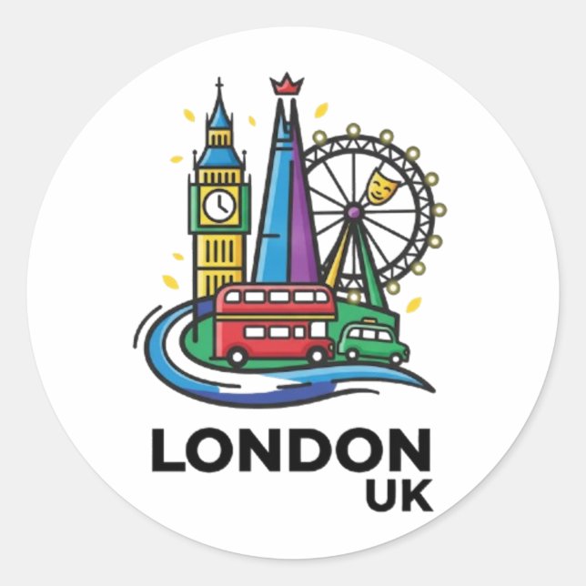 LONDON CLASSIC ROUND STICKER (Front)