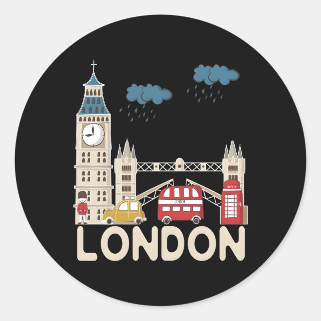 London Classic Round Sticker (Front)