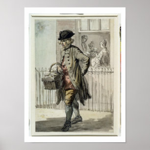London Cries: A Muffin Man, c.1759 (w/c on paper) Poster