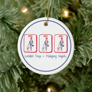 London Days & Mahjong Nights Personalised Gift Ceramic Ornament