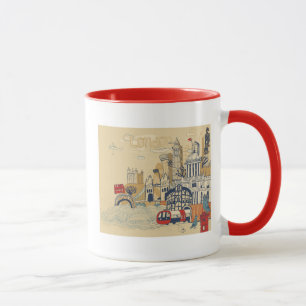 London Doodle Scene Mug