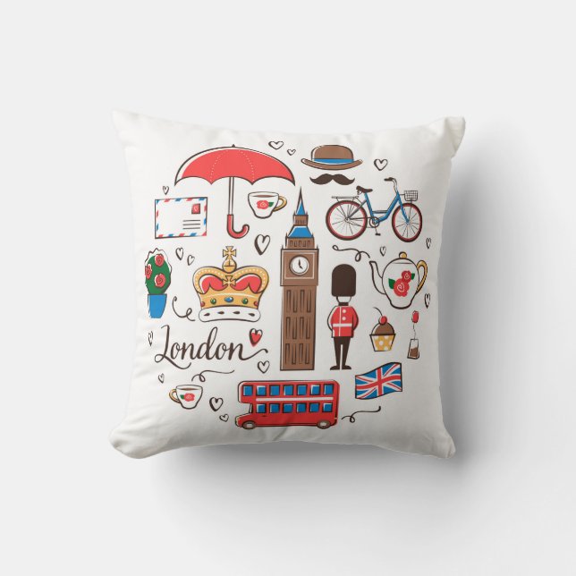 London Doodles Cushion (Front)
