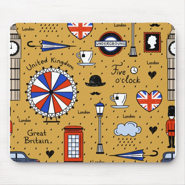 London Doodles Mouse Pad (Front)