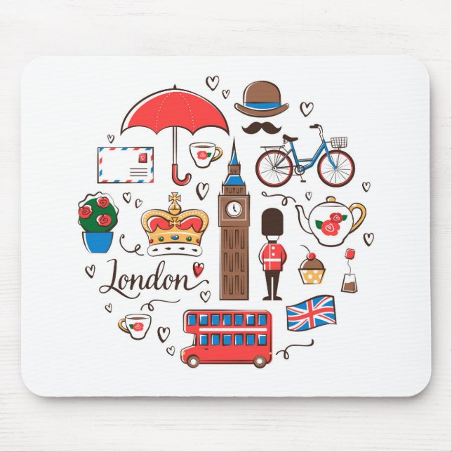 London Doodles Mouse Pad (Front)