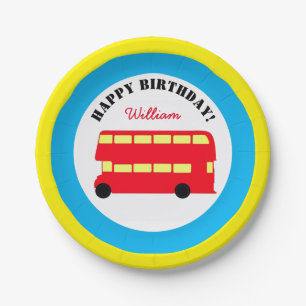 London Double Decker Bus, British Kids (Party) Paper Plate